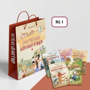Sách Dạy trẻ nói lời hay ý đẹp thông qua câu chuyện dạng tranh ý nghĩa - Túi 5 cuốn phần 1 + phần 2 - Minh Long