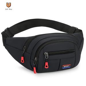 Men Women Fanny Pack with 4-Zipper Pockets Waist Bag with Adjustable Strap Fashion Waist Pack for Travel Hiking Running [Ueb Shop]