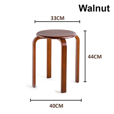Worthbuy Multipurpose Strong Solid RubberWood Chair Stackable Round Stool Side Table Seat