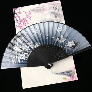 DJDK 1 pcs Quality Summer Gift Vintage Style Bamboo Wooden Colorful Folding Fan Fan Crafts Dance Hand Fan Home Decoration