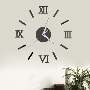 40*40cm DIY Analog 3D Mirror Surface Large Number Clock Wall Stickers Modern Home Decor Mirror Mural Vinyl Removable Sticker Decals