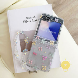 For Z Flip 8 Case Transparent TPU Butterfly Bowknot Phone Case For SAMSUNG Galaxy  Z Flip 7 6 5 Fold 8 Cover Aesthetic Korean Cute