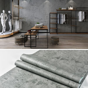 Giấy dán tường bê tông xi măng nhám có keo decal giả xi măng chống thấm