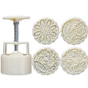 Set Bộ khuôn nhấn làm bánh trung thu 125g 4 Món kèm 1 dụng cụ và 3 khuân tạo hình Phukienprocare