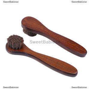 [COD] SweetBabiese 1PC Giày khởi động đánh bóng tỏa sáng làm sạch bụi loại bỏ bền Giày Bàn chải gỗ dài xử lý lông ngựa Bàn chải tóc