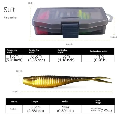 61pcs Luya bait complete set Fork Tail Soft Lures of multi-color soft bait Fake Bait Set of biomimetic fake bait
