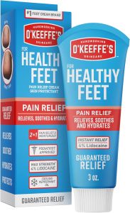 OKeeffes for Healthy Feet Pain Relief Skin Protectant Cream 3 Ounce Tube (Pack of 1) Foot Pain Relief Cream Cooling Foot Cream