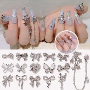 CHENGXU Charm Manicure Accessories Chain Pendant Luxury Star Chain Jewelry DIY Nail Art Decorations Bowknot Diamond Nail Art Nail Rhinestones