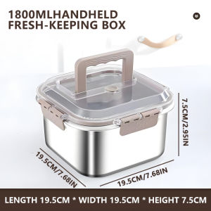 304 Stainless Steel Airtight Food Storage Container for Refrigerator Fresh Keeping Lunch Box Kitchen Organizer