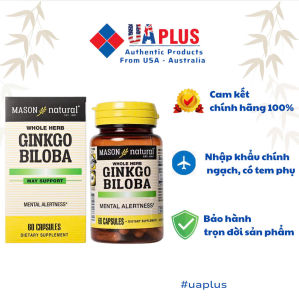 [Nhập khẩu chính ngạch] Mason Natural Ginkgo Biloba - Viên uống bổ não (60 viên)
