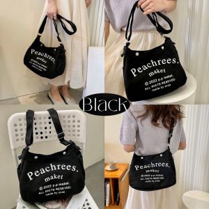 Chaichaishop💗 𝚃𝚘𝚝𝚎𝚋𝚊𝚐🕰 ꔛ 🧸✧ กระเป๋าผ้า สไตล์เกาหลี น่ารัก มินิมอลมาก จุของได้เยอะ พกพาสะดวก มีให้เลือก 3 สี