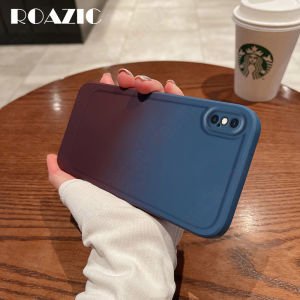 Roazic vàng cam Gradient Trường Hợp Đối Với iPhone X/XS Ốp điện thoại nhựa TPU mềm Máy Ảnh Bìa Bảo Vệ Ốp chống sốc C02-2