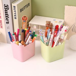 SDFBN Transparent Desk Pen Holder Large Capacity INS Style Pencil Storage Box Simple Multifunction Storage Bucket Home Office