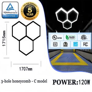 Hexagon Honeycomb LED Light (Upgraded) | Energy-Saving | Car Wash/Beauty/Repair Shop Use