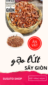 Gạo lứt sấy rong biển/ không gia vị Lets Nuts túi 1kg đồ ăn vặt healthy giảm cân dẹp dáng