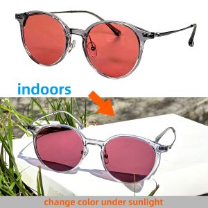 SHINU FL‑41 Digital Eye Strain Migraine Glasses Block Blue Light Anti Photophobia Tint Color Sunglasses Women Titanium Glasses