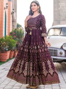 PRE ORDER 15 DAYS - READYMADE LONG ANARKALI GOWN WITH BELT