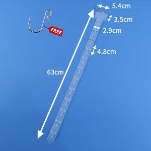 52cm To 83cm Holes Pvc Shop Snack Transparent Hanging Display Strip With Hooks