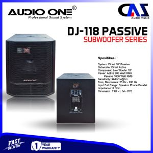 (1SET) Subwoofer Active Passive DJ 118 Speaker 18 Inch Audio One 800 watt Sound System Garansi | DMS