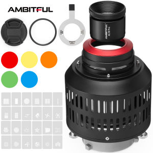 AMBITFUL AL-18 AL18 Pro Focalize Conical Snoot Optical Condenser Art Special Effects Shaped Beam Light Cylinder come with 24pcs Modeling Piece and 5pcs Color Gel