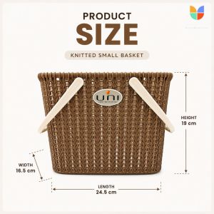 Uniglobal Aesthetic Mini Weaved Rattan Basket With Handle