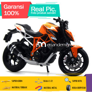 Diecast Miniatur Mainan Sepeda Motor Gede KTM 1290 Super Duke R 1/12 Aktif Suspensi