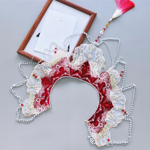 Hanfu cổ áo cổ áo giả yunjian thêu tua rua Ren Đai cổ có thể tháo rời Truyền Thống Trung Quốc Hanfu phụ kiện