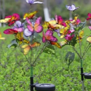 LZD  New Solar Butterfly Lamp Outdoor Courtyard Waterproof Garden Decorative Lamp Balcony Atmosphere Layout Lawn Ground Lamp