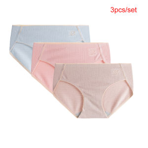 Sentexin 3/5Pcs Womens Cotton Panties Middle Waist Underpants Girls Solid Briefs Female Underwear M-XL Size