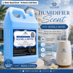1 Gallon Manila Hotel Water Based Scent Essential Oil Fragrance for Humidifier Air Freshener & Linen Spray