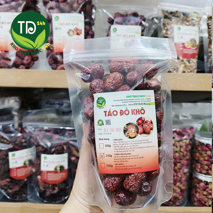 [01kg] Táo đỏ Tân Cương chín sấy khô, nguyên liệu nấu chè, chưng yến ...