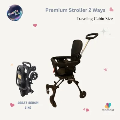 MASTELA Stroller Bayi Lipat Kereta Dorong Bayi 2 Arah Travelling Cabin Size