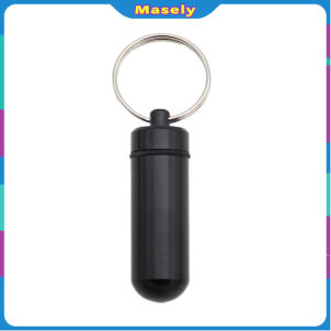 Masely Aluminum Keychain Medication Pill Box Portable Mini Travel Pill Boxes Medicine Vitamin Holder case