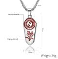 Kalung Liontin Yin Yang Variasi Tulisan China Gold Silver / Taoist Retro Edict Pendant / YinYang Symbol Necklace Taoism Pendant + Chain / Accessories Protection Safety Amulet Lucky Charm Import / Six Character Mantra Tao Simbol Pelindung Kebahagiaan. 
