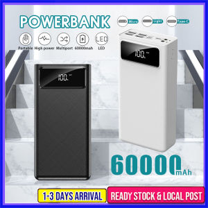 60000 Mah Fast Charging Powerbank High Capacity Powerbank 4 USB External Battery Powerbank LED Digital Display Portable Charger for Phone 60000mah