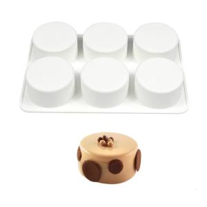 Linh hoạt Khuôn nướng bánh silicon 6 lỗ dạng hình trụ khuôn sô cô la Silicone kết cấu cho Handmade mousse và bánh ngọt