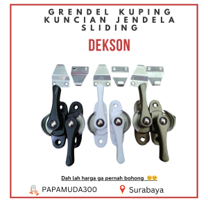 DEKKSON Grendel Kuping Grendel Jendela Sliding Kuncian Jendela Geser Coklat Putih