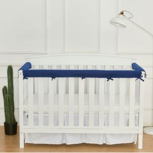 3Pcs/set Solid Color Baby Bed Bumper Strip Anti-collision Crib Protector Washable Safety Rail Fence