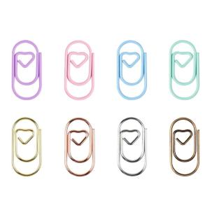 80Pcs Small Heart Paper Clip Colorful Paper Clips 20mm Small Metal Paperclips File Clip for Organizing File Paper Photo