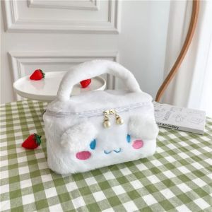 Tas Kosmetik Bulu Halus / Pouch Serbaguna Motif Karakter / Tas Tangan Bulu Halus Lucu