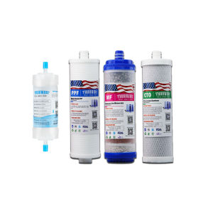 TROUWIDS Household 3 Stage Water Filter Set Alkaline Cartridge 4PCS