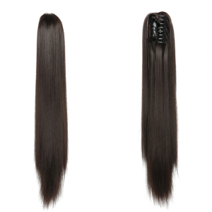 1 PC 22 Inch Long Straight Hair Wig Grasp Clip Style Womens Ponytail Heat Resistant Hair Fashionable Hair Accessories Party Headwear