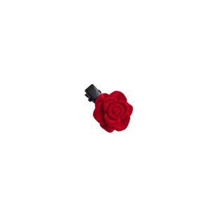 【PrettySet】Korean INS Flocked Red Rose Hairpin Hair Clip for Women Fashion Elegant Braided Side Bangs Sweet Cute Headwear