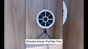 Smoke Away Purifier Fan Portable Smoke Air Purifier Fan with 12 PCS Activated Carbon Filter Cotton Three Speed Adjustment Type-C Charging Can Be Hung and Stood (Blue)