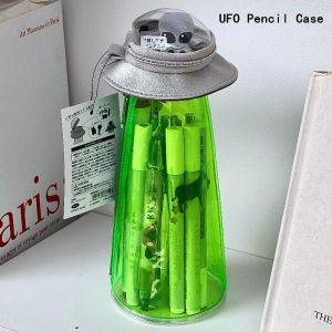 1 PC Cartoon Alien UFO Spaceship Pencil Case Student Stationery Large-Capacity Pencil Case Cute Spaceship Pencil Case Gift