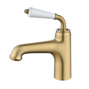 LDIES Gold Bathroom Basin Faucet Hot and Cold Crane Brass Sink Mixer Single Lever Sink Faucet Water Faucet Crane Brush Gold Q8Z3P