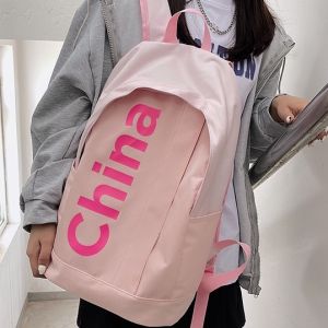 ELACCENT กระเป๋าเป้ กระเป๋าเป้หลัง กระเป๋าเป้หญิง กระเป๋าผู้หญิง ลังแฟชั่นสไตล์ฮาราจูกุฉบับภาษาเกาหลีถุงกีฬาโรงเรียนยมัธยมปลาย  กระเป๋าผ้าcanvas  กระเป๋านักเรียน กระเป๋าเป้ผู้หญิง