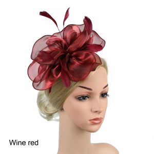 LLCY Hair Accessories Wedding Royal Ascot Race Fascinators Top Hat Fascinator Hats Feather Flower Headband tail Tea Party Headwear