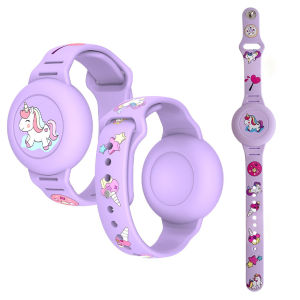 Waterproof Case for Apple AirTag Kids Silicone Strap Air Tag Anti-lost Protective Cover for Children Tracker Locator Wristband For Airtag Wristband Kids Waterproof Silicon Cartoon Hidden Airtag Bracelet Anti-Lost Airtag Holder Case Tracker Accessory