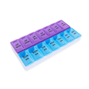 14 Days 2 Weekly Pill Case Medicine Tablet Dispenser Organizer Splitters Pill Storage Organizer Container